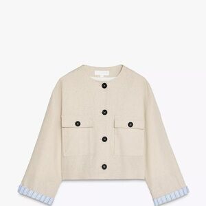 Zara Cream Blazer with Black Buttons
